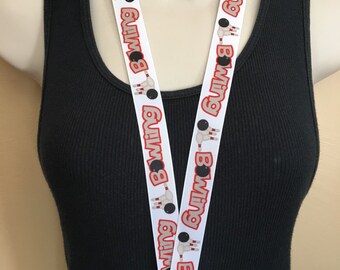 BOWLING lanyard, ID holder, key holder