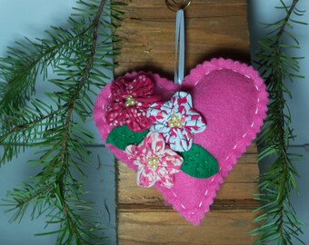 Heart Sachet Pink Felt with Lavender Scent