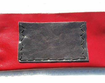 Punk cherry red leather clutch
