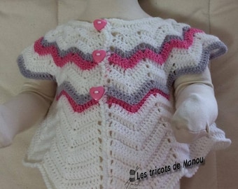 A small petal or Butterfly crochet waistcoat