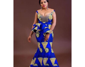 The Ugochi African print Ankara skirt and blouse with 4-way detachable peplum