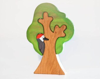 WALDORF Tree toy Waldorf nature table Wooden Tree Toy Tree figurine Woodland set puzzle
