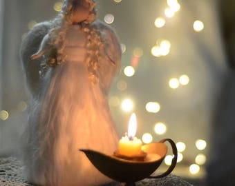 Needle felted angel Tree topper ANGEL eTutorial pattern pdf ** Waldorf Inspired ** Christmas craft ** fleece angel