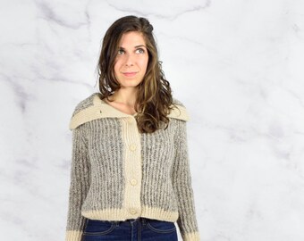 1950s Italian Knit Shawl Collar Cardigan Size Medium