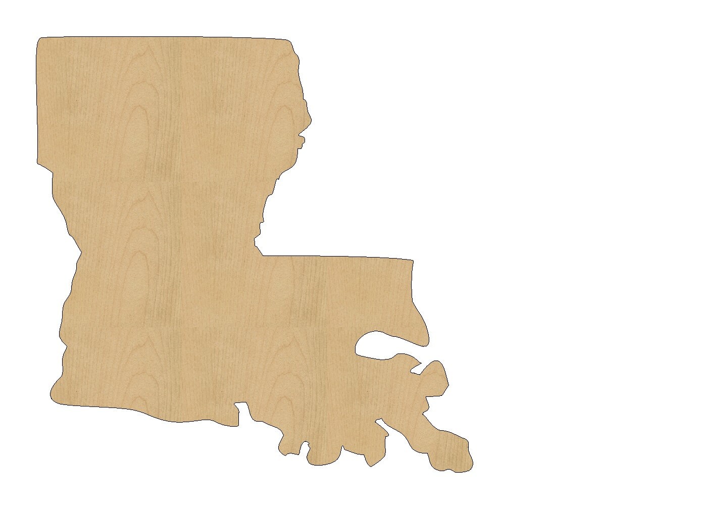 Louisiana State Cutout Shape Laser Cut Unfinished Wood Shapes