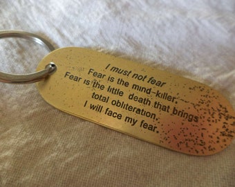 Dune Inspired Keychain Litany against Fear