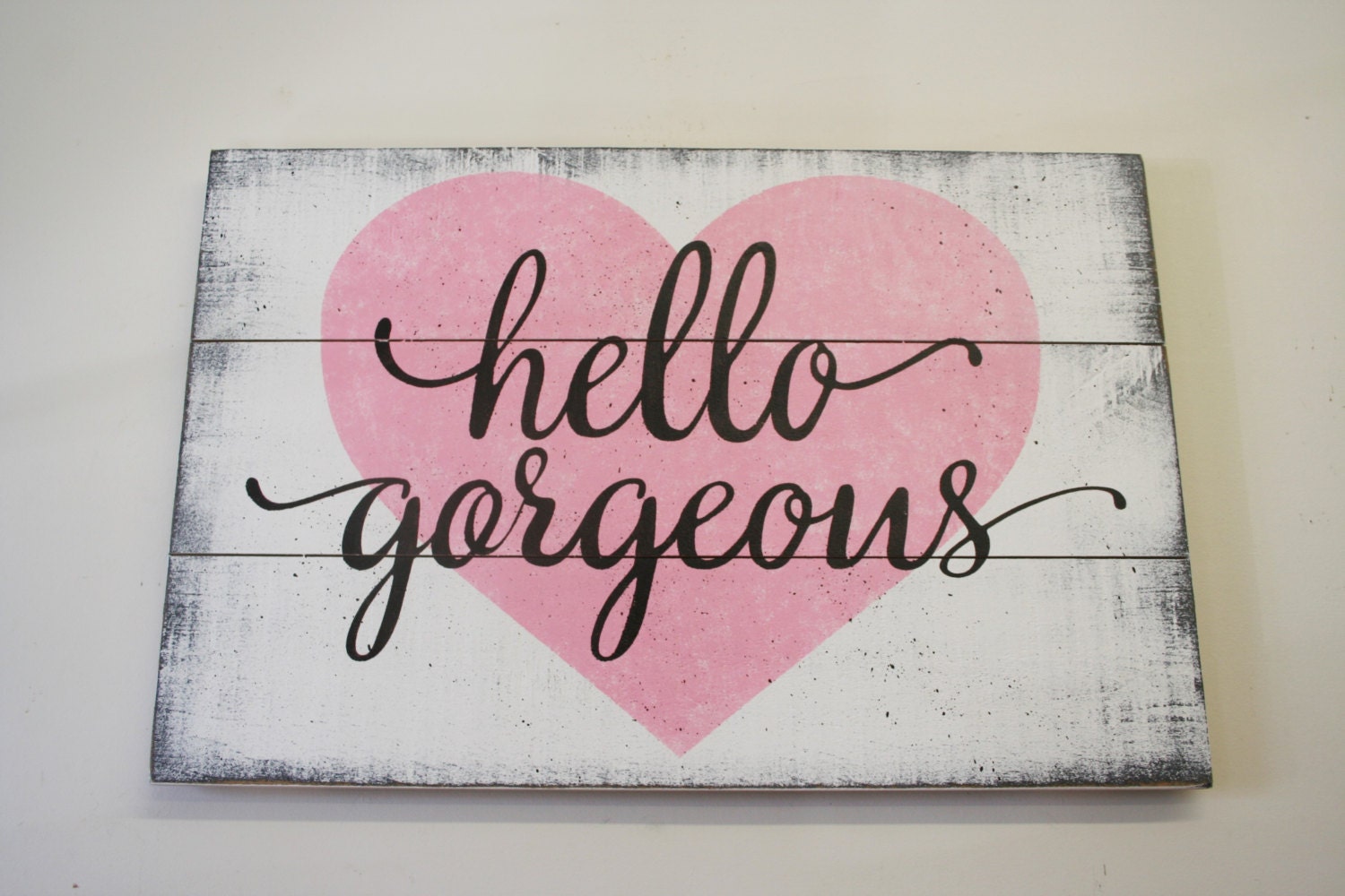 Hello Girls Nursery Wood Sign Above Crib Sign Shabby