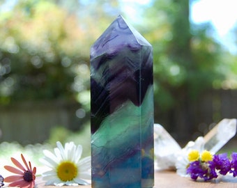 Rainbow Fluorite Crystal Tower, 234 Grams, Colorful Healing Stone Meditation Chakra, Receive EXACT Crystal GORGEOUS!