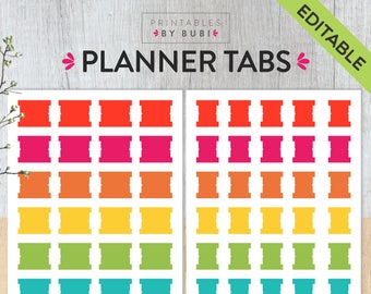 Planner Tabs, Planner Accessories, Tabs, Monthly Tabs, Divider Tabs, Journal Tabs, Planner Dividers, Printable Tabs, Planner Divider Tabs