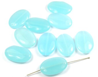 Lot 10 pearls gems blue puck 23 x 15 mm