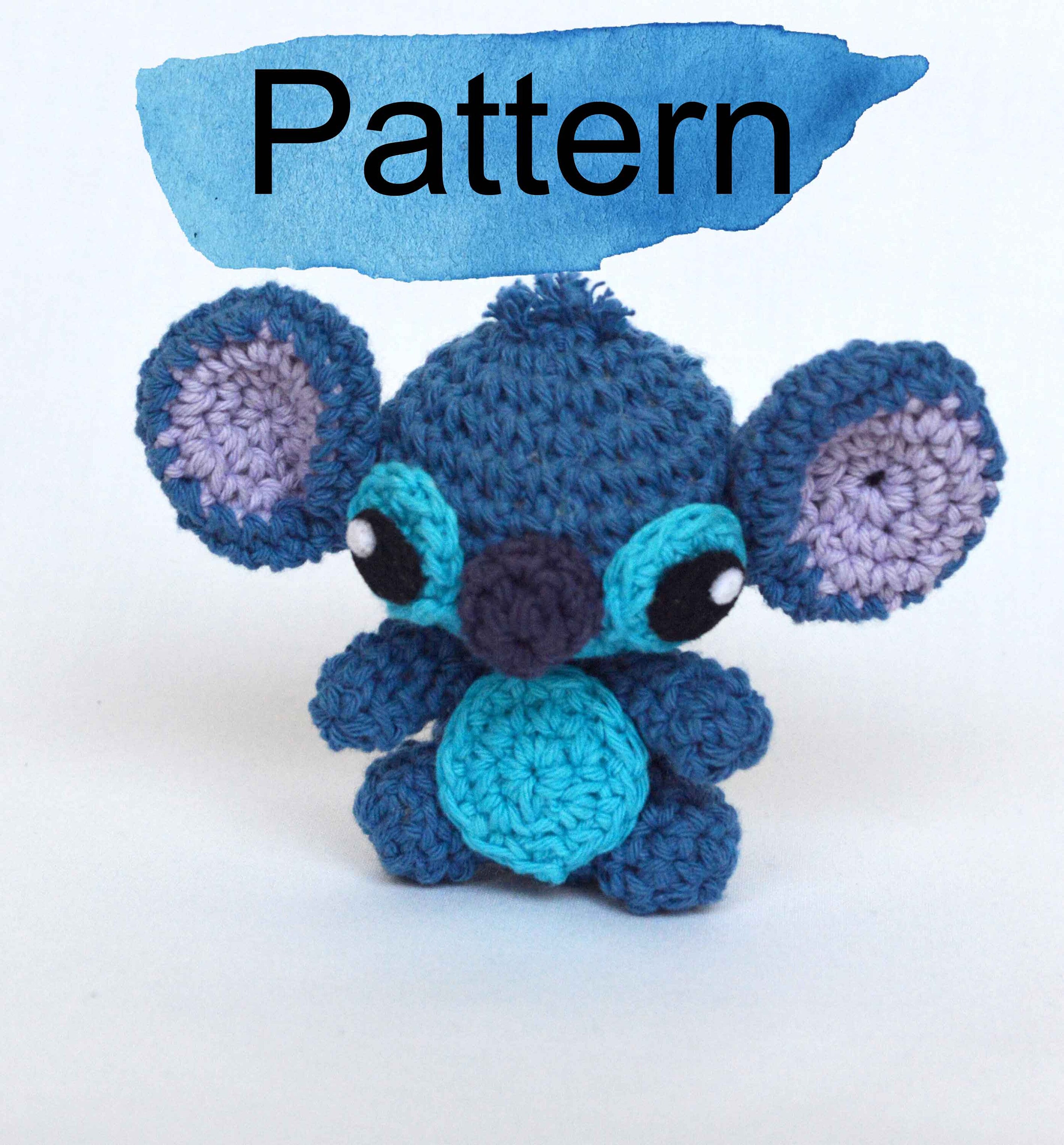 Stitch mini amigurumi crochet doll PATTERN. Lilo and Stitch