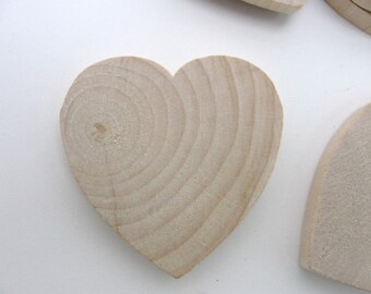 25 Wooden hearts 1 3/4 inch (1.75") wide 1/4 inch thick unfinished wood hearts diy
