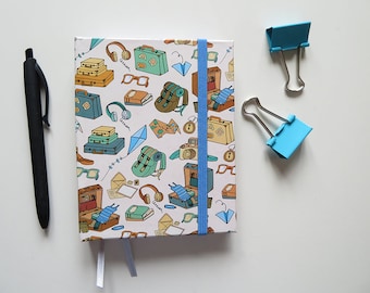 Small Travel Journal - A6 Hardcover - Blank Pages - Travel essentials in Blue