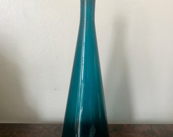 Mid-Century Modern Teal Blue Vase