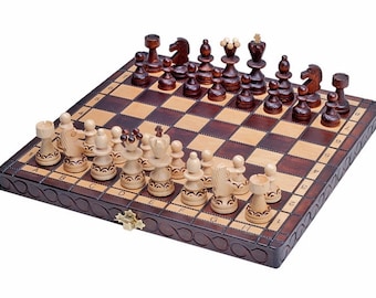 Brand New Hand Crafted Pearl Wooden Chess Set
