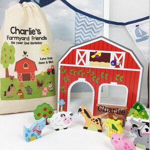 First birthday gift, gift for 1st birthday , Toddler gift, wooden farm , personalised toy, personalised gift , Farm toy.