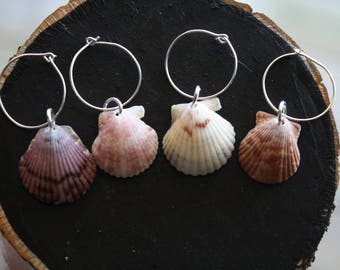 Scallop Shell Wine Tags (set of 4)