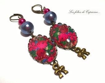 Earrings cabochon •FRIDA KALHO•