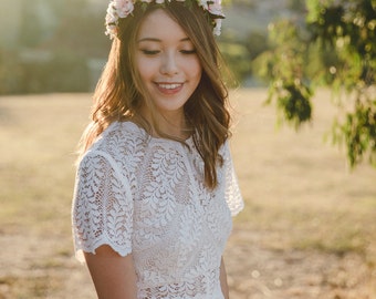 forest bridal wedding flower crown // FLEUR REINE / bohemian floral headpiece flower crown