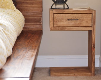 Beccar Rustic Wood Nightstand