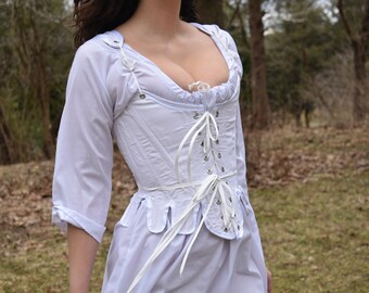 Corset; 18th Century Stay; Historical Corset; Historical Stay; Stays; Corset; White Corset