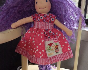 Little Red Riding Hood pocket, teeny tiny 10” Waldorf doll clothes