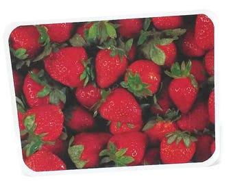6 Strawberry Cards- Fruit Cards