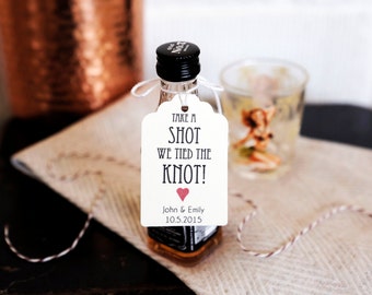 Set of 25 Take a Shot We Tied The Knot Favor Tags