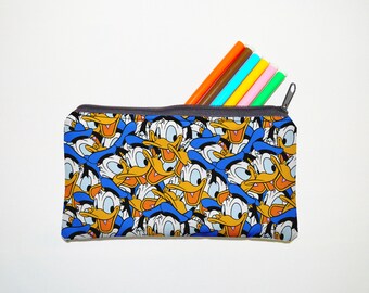 Donald duck Zipper Pouch, Pencil Pouch, Pencil Case,