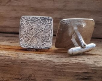 Silver Fossil cufflinks at MidasTouch Jewels by Patsy in Wales
