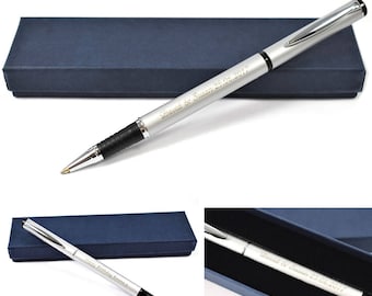 Personalised Pen, Engraved Pen - Engraved Silver Rollerball Pen, Great Graduation, Wedding Gift, Birthday Gift, Christmas Gift (MAG1 ROLLER)
