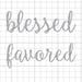 Blessed Iron-on & Favored Iron-on Silver Glitter