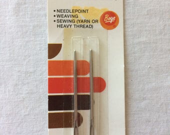 New Yarn or Tapestry Needles 2 Metal Large Eye by Boye