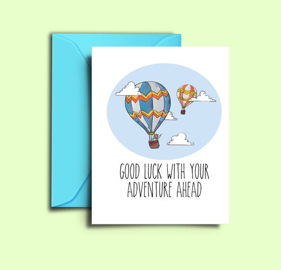 farewell card for friends hot air balloon printable good luck