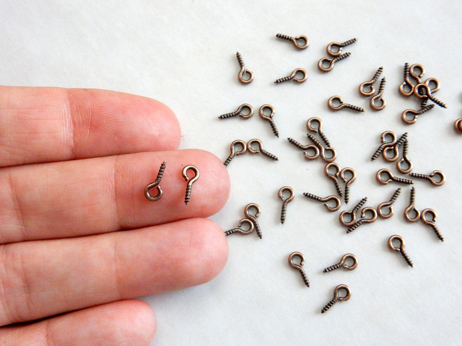 Wholesale Antique Copper Screw Eyes Tiny hooks Small Eye