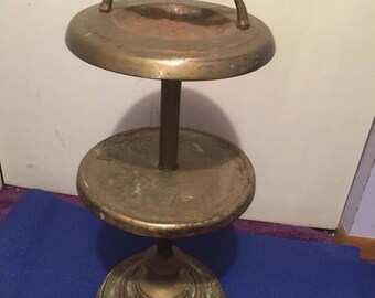VTG 27” Tall Floor Standing Ashtray With Ram Handle Out Of Old Car Dealership. Vintage used condition. Great Estate Find!