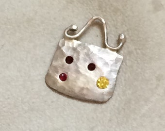 BE Message Pendant, Flush Stones, Braille Message BE