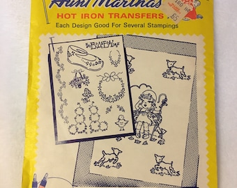 Vintage Aunt Martha's New Baby Designs Hot Iron Transfers