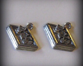 4 Silver Pewter Sandbox Charms (qb11)