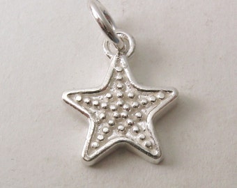 Genuine SOLID 925 STERLING SILVER Star charm/pendant