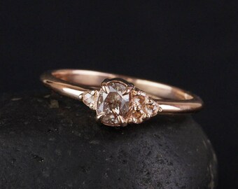 Bague - Or Rose - anniversaire bague diamant rose naturel