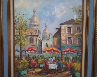 French Cafe Oil Painting