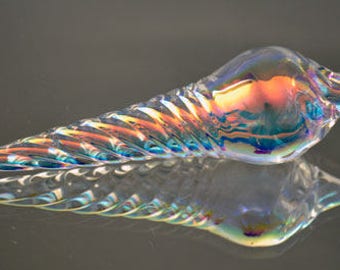 Iridescent Dichroic Ornament, Handblown Ornament, Icicle Ornament, Twisted Ornament, Suncatcher, Brilliant Ornament