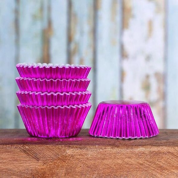 MINI Pink Foil Cupcake Liners Mini Foil Candy Cups Pink Mini
