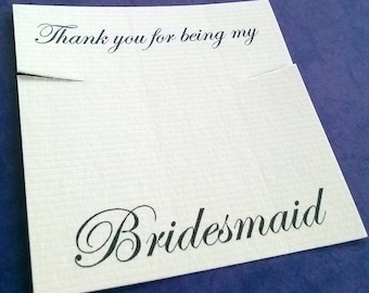 Bridesmaid necklace cards, set of 30, earring cards, wedding favor