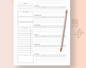 weekly planner printable planne pages weekly organizer a4 agenda printables