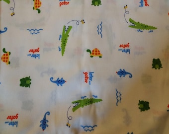 PUL fabric, diaper fabric, polyurethane laminate fabric, PUL fabric later gator print, 34".