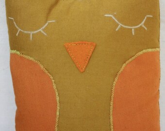 My OWL Plushie mustard and orange colors