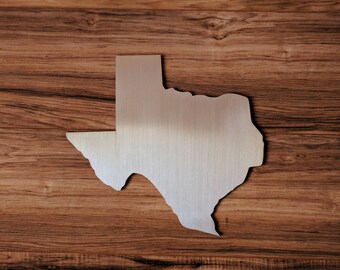 TEXAS - Brushed Aluminum - State Shape - Lightweight - Easy to Hang - Wall Art- FREE Shipping - Texas Pride - Metal Sign - Gift - Home Decor