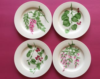 Hand painted Porcelain four plates 7.5''